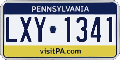 PA license plate LXY1341