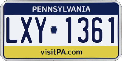 PA license plate LXY1361