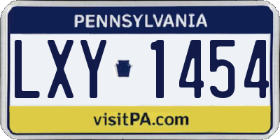 PA license plate LXY1454