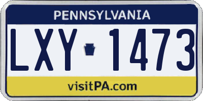 PA license plate LXY1473