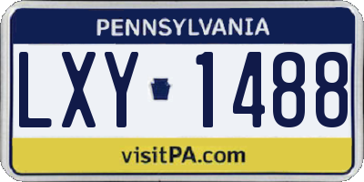 PA license plate LXY1488