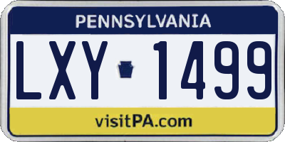 PA license plate LXY1499