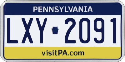 PA license plate LXY2091