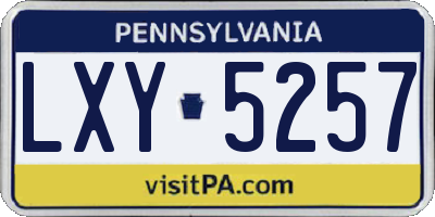 PA license plate LXY5257