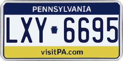 PA license plate LXY6695