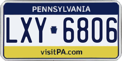 PA license plate LXY6806
