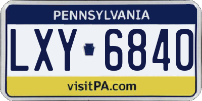 PA license plate LXY6840
