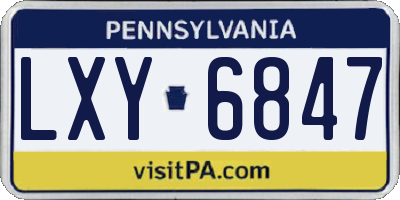 PA license plate LXY6847