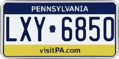 PA license plate LXY6850