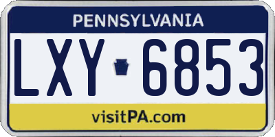PA license plate LXY6853