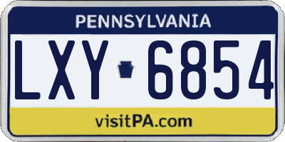 PA license plate LXY6854
