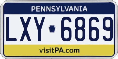 PA license plate LXY6869