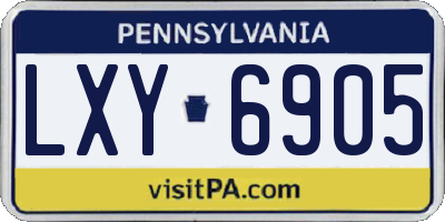 PA license plate LXY6905