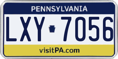 PA license plate LXY7056