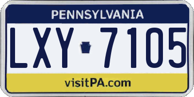 PA license plate LXY7105