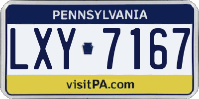 PA license plate LXY7167