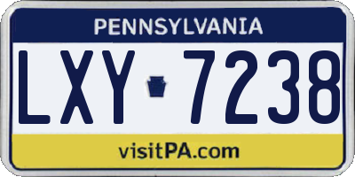 PA license plate LXY7238