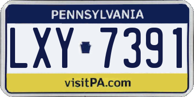 PA license plate LXY7391