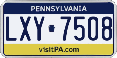 PA license plate LXY7508