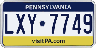 PA license plate LXY7749