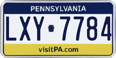 PA license plate LXY7784