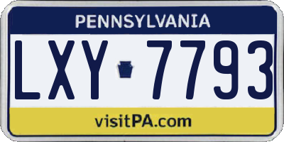 PA license plate LXY7793