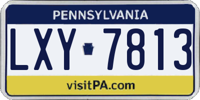 PA license plate LXY7813