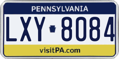 PA license plate LXY8084
