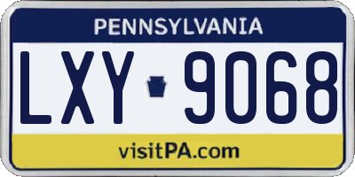 PA license plate LXY9068
