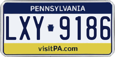 PA license plate LXY9186