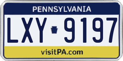 PA license plate LXY9197