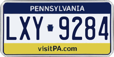 PA license plate LXY9284