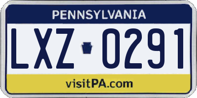 PA license plate LXZ0291
