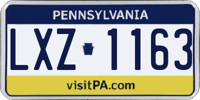PA license plate LXZ1163