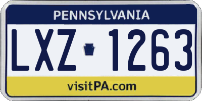 PA license plate LXZ1263