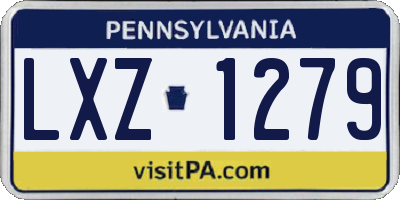 PA license plate LXZ1279