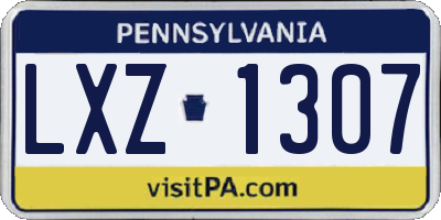 PA license plate LXZ1307
