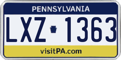 PA license plate LXZ1363