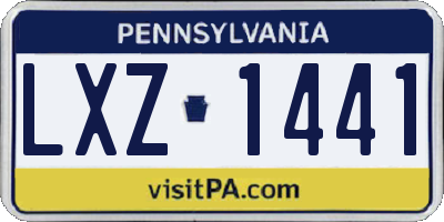 PA license plate LXZ1441