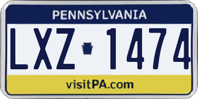 PA license plate LXZ1474