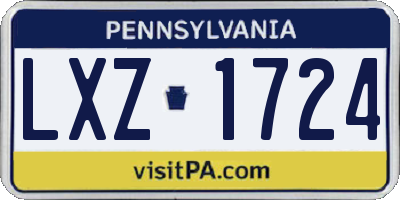 PA license plate LXZ1724