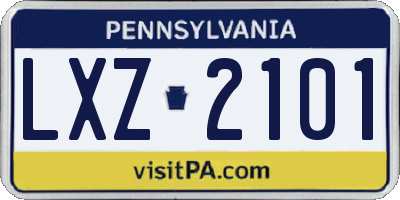PA license plate LXZ2101