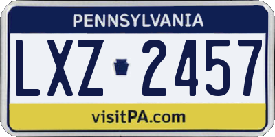 PA license plate LXZ2457