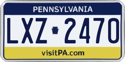 PA license plate LXZ2470