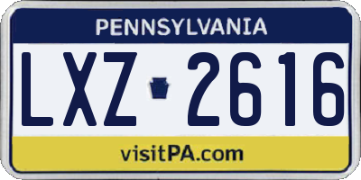 PA license plate LXZ2616