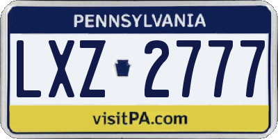 PA license plate LXZ2777