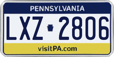 PA license plate LXZ2806
