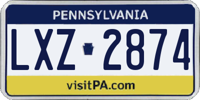 PA license plate LXZ2874