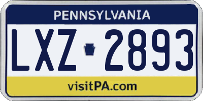 PA license plate LXZ2893
