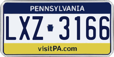 PA license plate LXZ3166